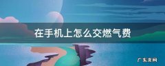 在手机上怎么交燃气费 在手机上怎么交燃气费?