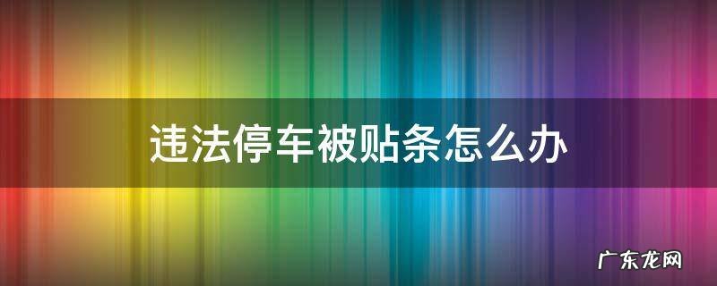 违法停车被贴条了怎么处理 违法停车被贴条怎么办