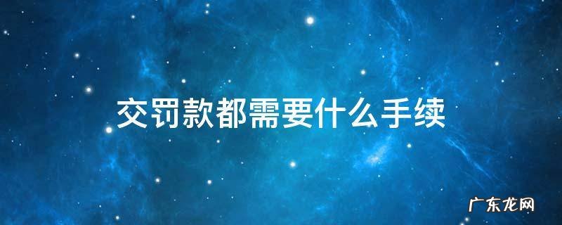 交罚款都需要什么手续 交罚款需要啥