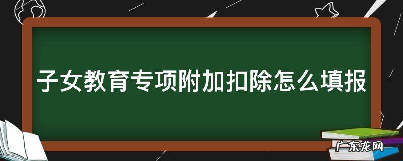 子女教育专项附加扣除怎么填报的 子女教育专项附加扣除怎么填报
