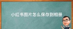 小红书图片怎么保存到相册去水印 小红书图片怎么保存到相册