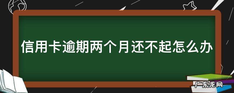 信用卡 逾期两个月 信用卡逾期两个月还不起怎么办