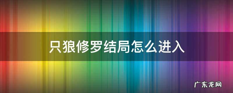 只狼修罗结局怎么进入 只狼修罗结局通关后可以干什么