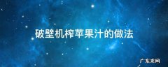 破壁机榨苹果汁的做法视频 破壁机榨苹果汁的做法