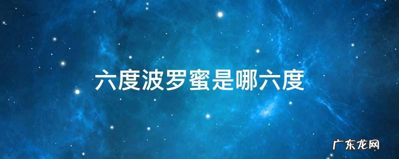 六度波罗蜜是哪六度 六度波罗蜜是什么