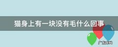 猫身上无缘无故没了一块毛 猫身上有一块没有毛什么回事