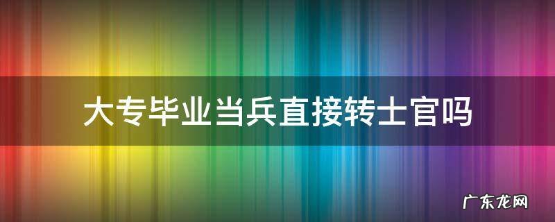 大专毕业当兵直接转士官吗 大专学历当兵直接可以转士官吗