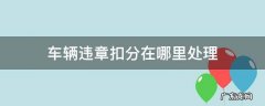 汽车违章扣分在哪里处理 车辆违章扣分在哪里处理