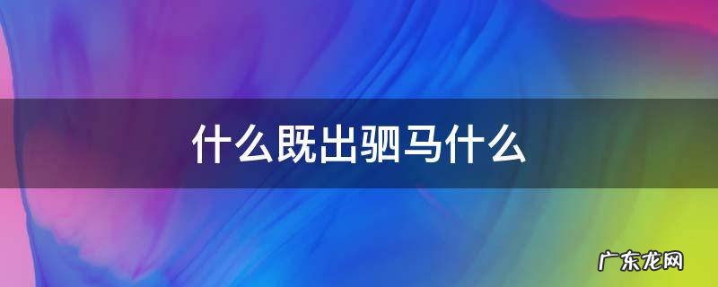 什么既出驷马什么? 什么既出驷马什么