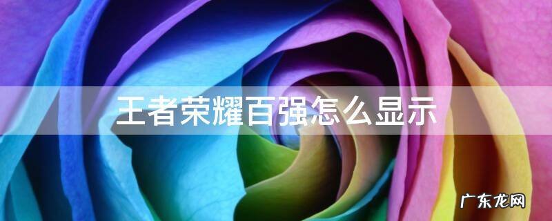 王者荣耀百强怎么显示 王者荣耀如何显示百强