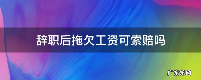 公司拖欠工资提出辞职,怎么赔偿 辞职后拖欠工资可索赔吗