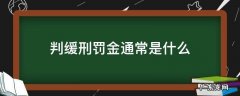 判缓刑罚金通常是什么 判缓刑罚金通常是多少