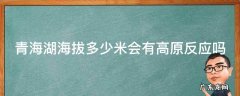 青海湖海拔多少米会有高原反应吗 青海湖海拔多少米高4300