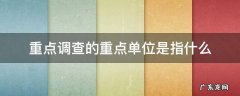 重点调查的重点单位是根据什么确定的 重点调查的重点单位是指什么