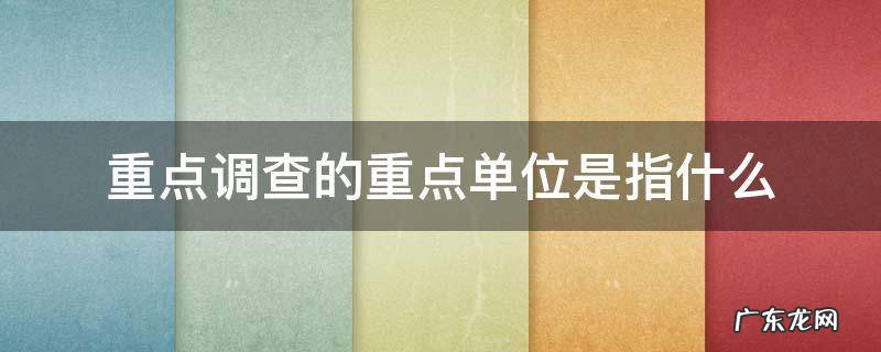 重点调查的重点单位是根据什么确定的 重点调查的重点单位是指什么