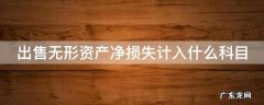 出售无形资产净损益计入什么 出售无形资产净损失计入什么科目