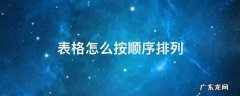 电脑表格怎么按顺序排列 表格怎么按顺序排列
