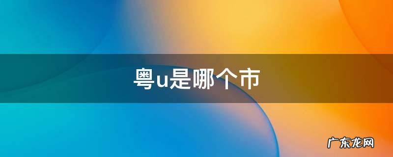 粤u是哪个市 粤U是哪个城市