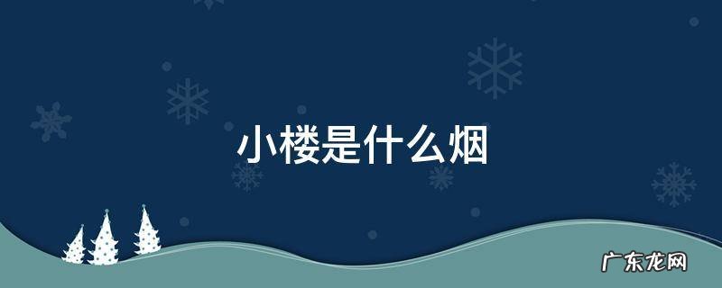 小楼是什么烟 小楼是什么烟多少钱