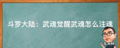 斗罗大陆武魂觉醒武魂注入 斗罗大陆：武魂觉醒武魂怎么注魂