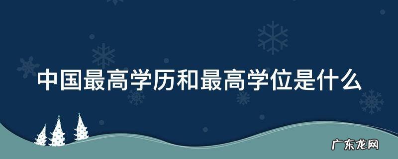 中国最高学历和最高学位是什么