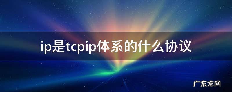 ip是tcpip体系的什么协议 什么是ip协议什么是tcp协议