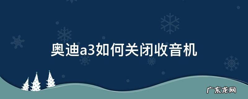 奥迪A3如何关闭收音机 奥迪a3如何关闭收音机
