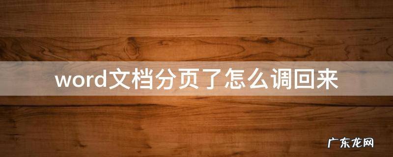 word分页怎么设置回来 word文档分页了怎么调回来