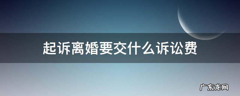 起诉离婚诉讼费需要多少钱谁来支付吗 起诉离婚要交什么诉讼费