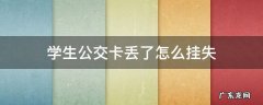 长沙学生公交卡丢了怎么挂失 学生公交卡丢了怎么挂失