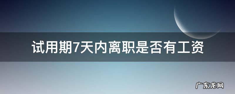 试用期7天内离职是否有工资 七天试用期主动离职有工资吗
