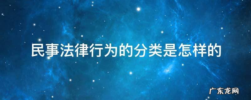 民事法律行为分为几种 民事法律行为的分类是怎样的