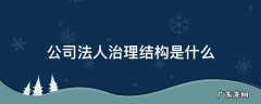 公司法人治理结构是什么 公司法人治理结构是什么意思