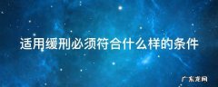 适用缓刑制度所具备的条件 适用缓刑必须符合什么样的条件