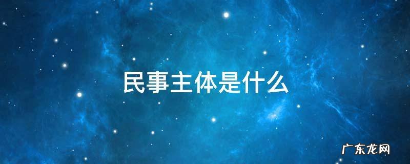 民事主体是什么人 民事主体是什么