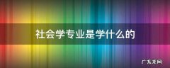 社会学专业是学什么的 社会学专业是学什么的 毕业去向