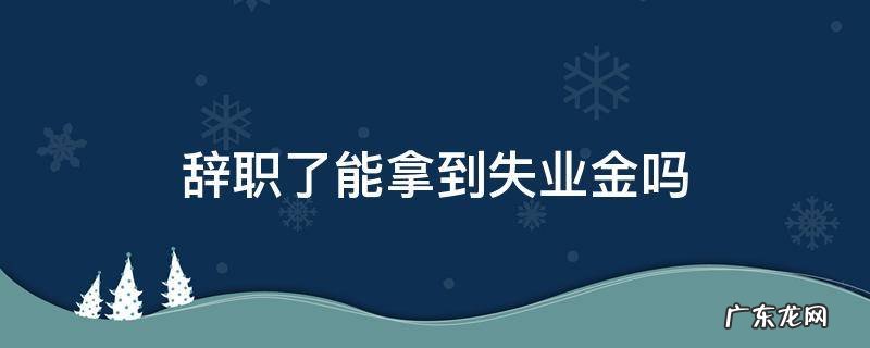 辞职了能拿到失业金吗 辞职怎么能拿到失业金