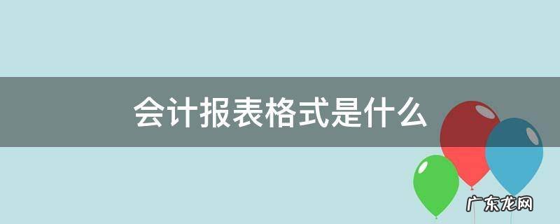 报表格式有哪些 会计报表格式是什么