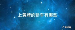 上黄牌的汽车 上黄牌的轿车有哪些