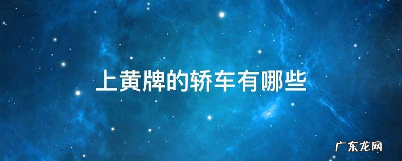 上黄牌的汽车 上黄牌的轿车有哪些