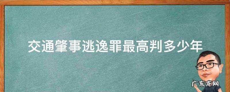 肇事逃逸罪判几年 交通肇事逃逸罪最高判多少年