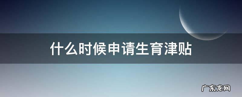 什么时候申请生育津贴是在哪里申请 什么时候申请生育津贴