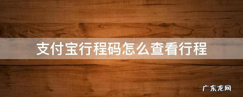 支付宝如何查看行程码 支付宝行程码怎么查看行程