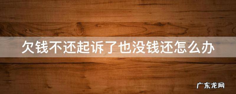 欠款多少会被起诉坐牢 欠钱不还起诉了也没钱还怎么办