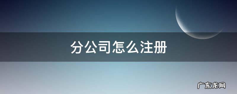 分公司注册需要如何办理 分公司怎么注册