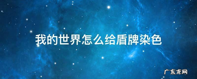 我的世界怎么给盾牌染色手机版 我的世界怎么给盾牌染色
