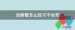 活螃蟹放哪里不会死 活螃蟹怎么放才不会死