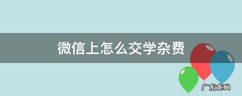 学费用微信怎么交 微信上怎么交学杂费