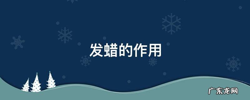 发蜡的作用 泡沫发蜡的作用