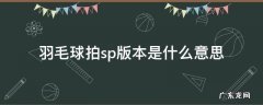 羽毛球拍子sp版是什么意思 羽毛球拍sp版本是什么意思